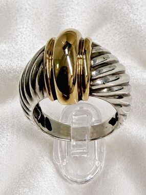 David Yurman Cable Dome Ring Size 6 Sterling Silver 925 14k Gold Two Tone